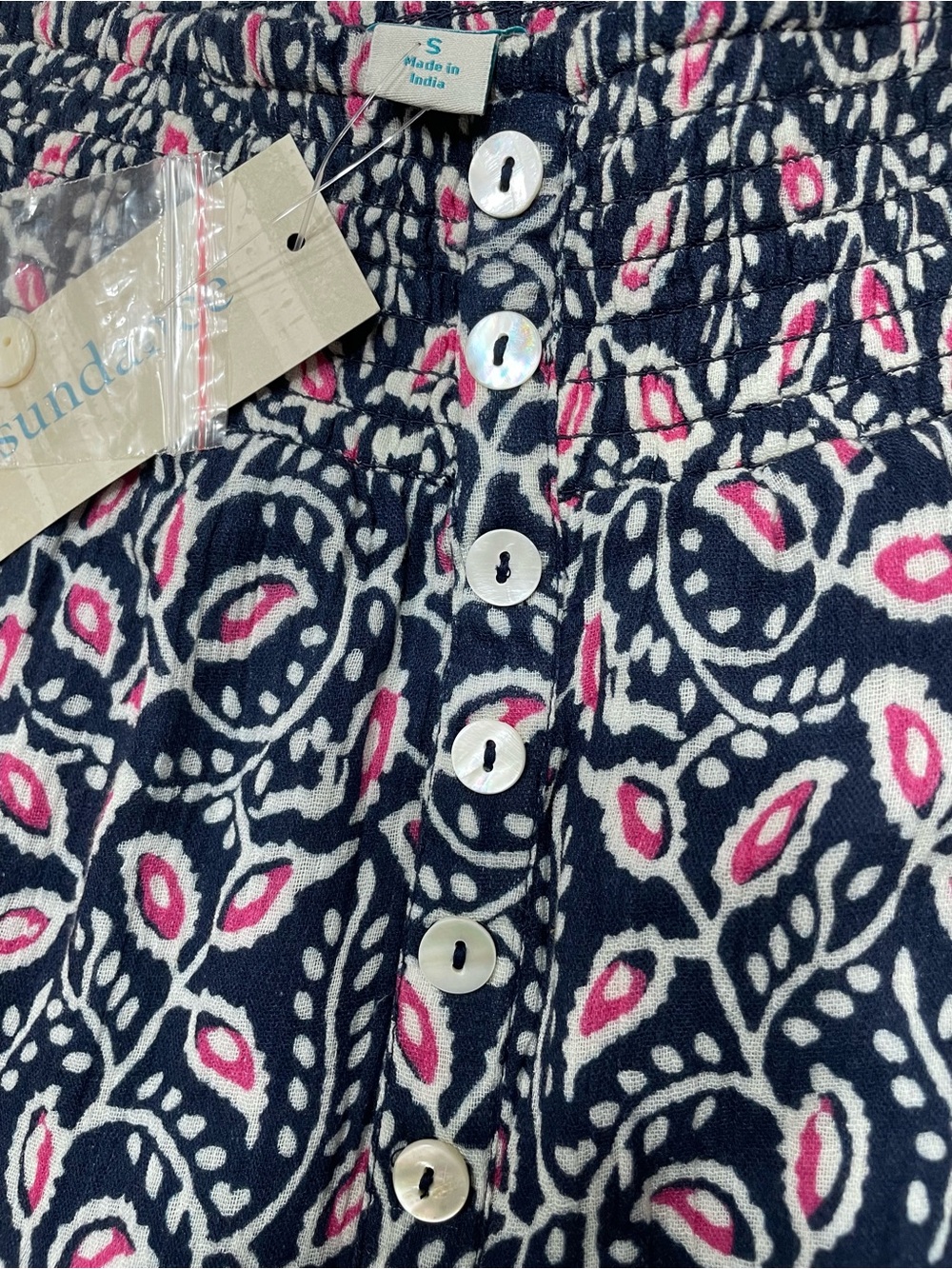 Sundance Zola Wide Leg Pants Women’s S Blue Paisley Cotton Gauze Boho - Picture 5 of 16